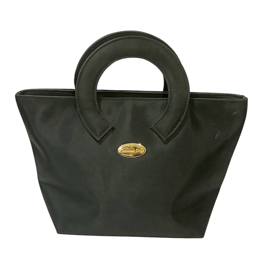 Christian Dior Black Gold Mini Bag Luxury Preppy Nylon Tote Handbag